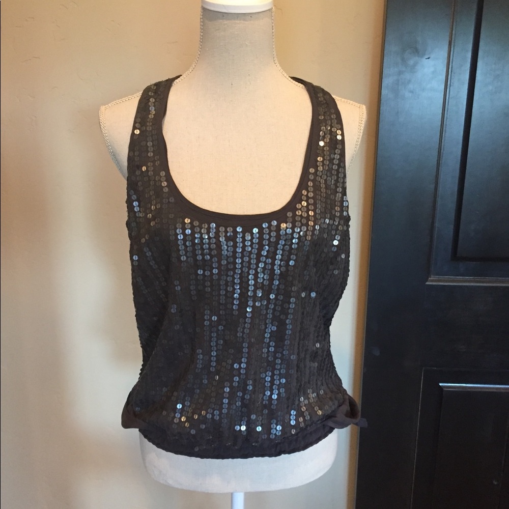 Allen Schwartz luxury collection sequined tank top